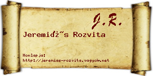 Jeremiás Rozvita névjegykártya